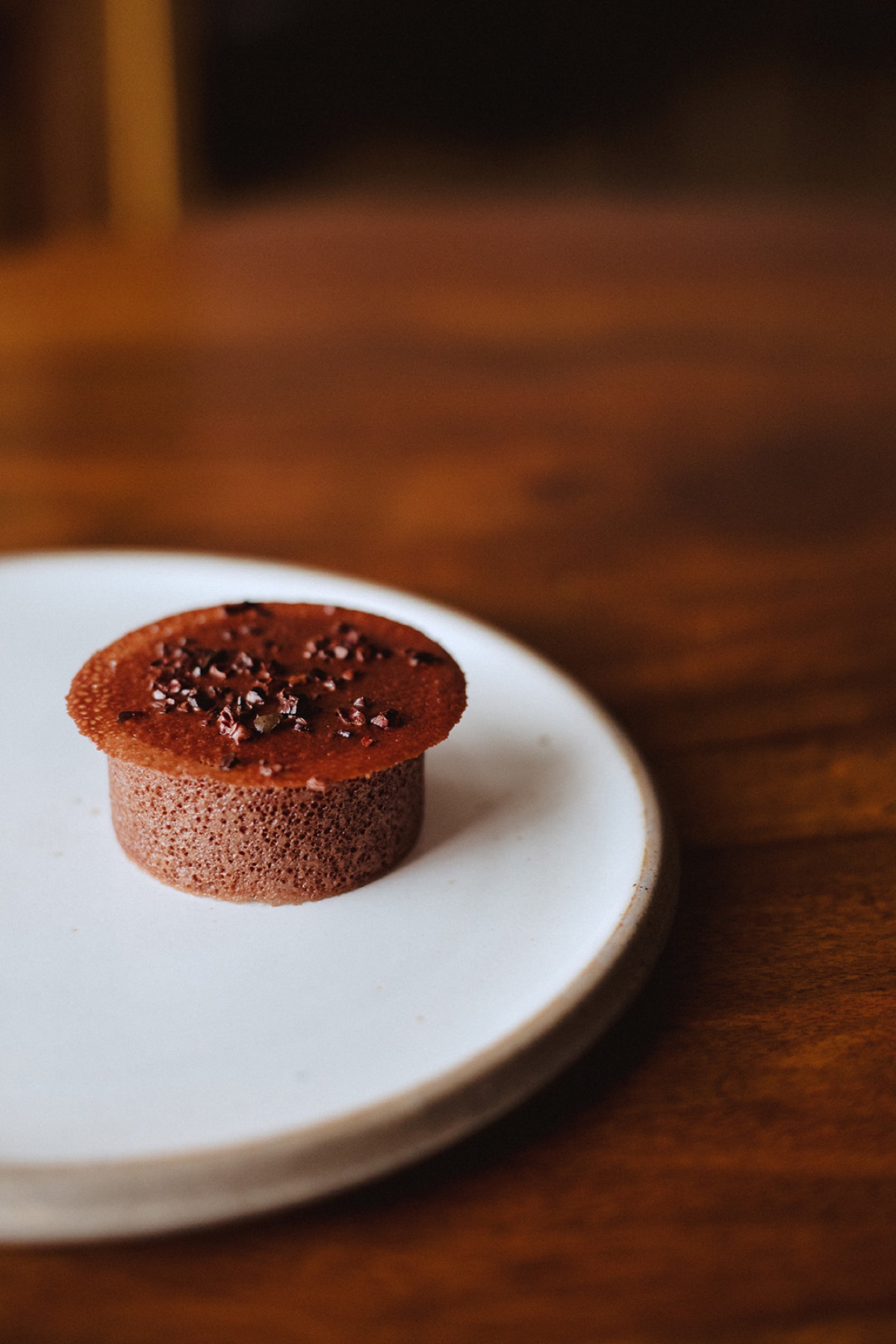 Dessert chocolat, grué de cacao