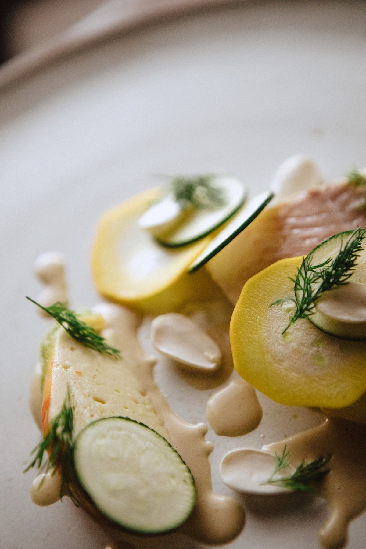 Féra du Léman, courgettes